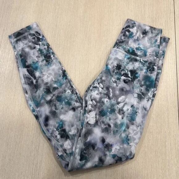 lululemon athletica Pants - lululemon athletica Gray and Blue Leggings with Unique Pattern